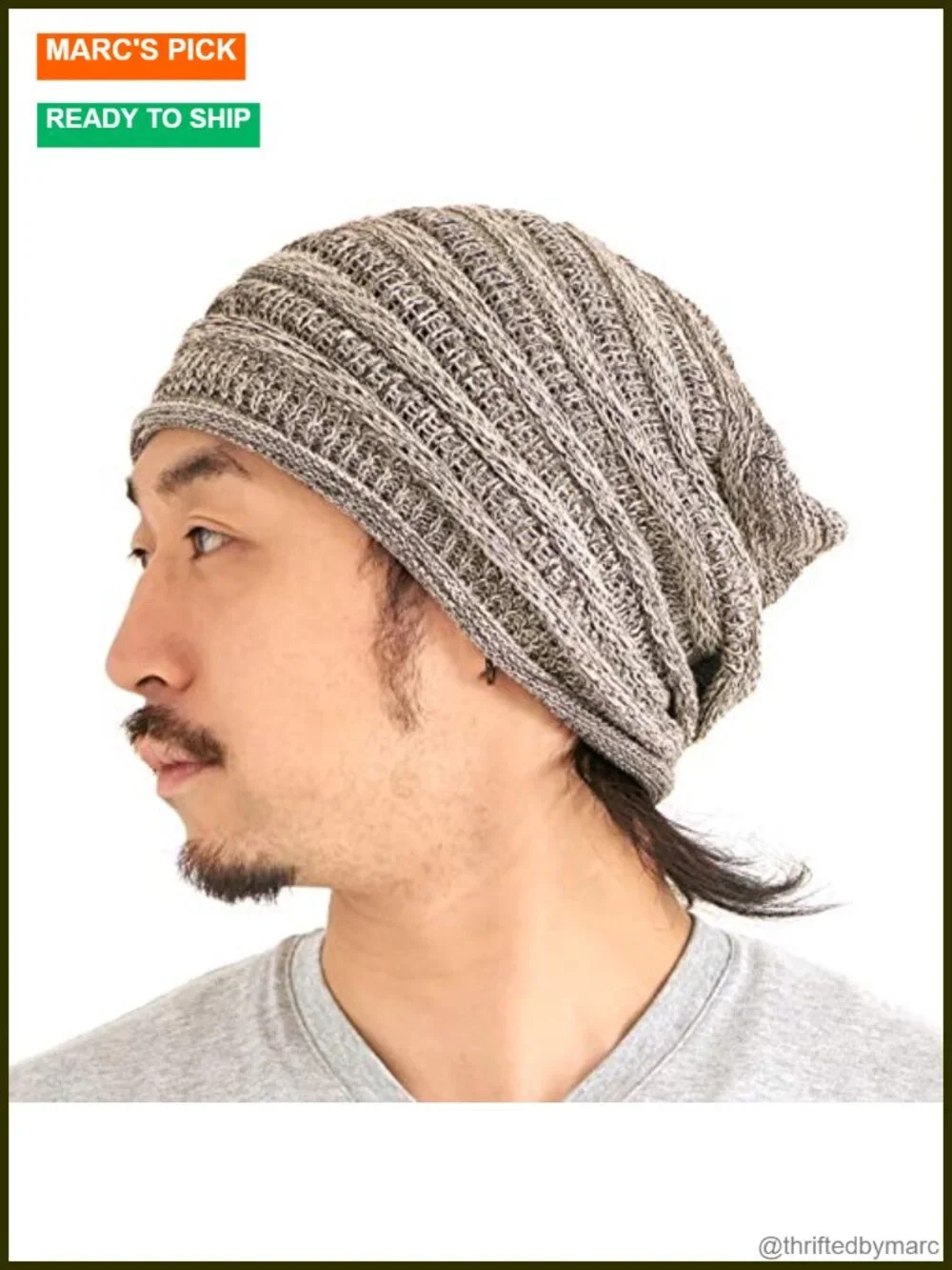 CHARM Extra Slouchy Summer Beanie - Cotton Knit Slouch Hat for Men Women